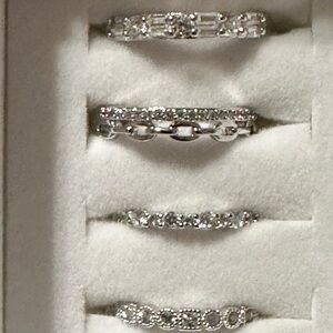 Silver Tone Women's Ring Set